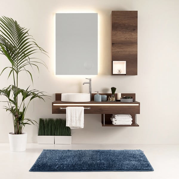 Ciemnoniebieski dywanik łazienkowy 70x120 cm Bati – Restilo-image-1
