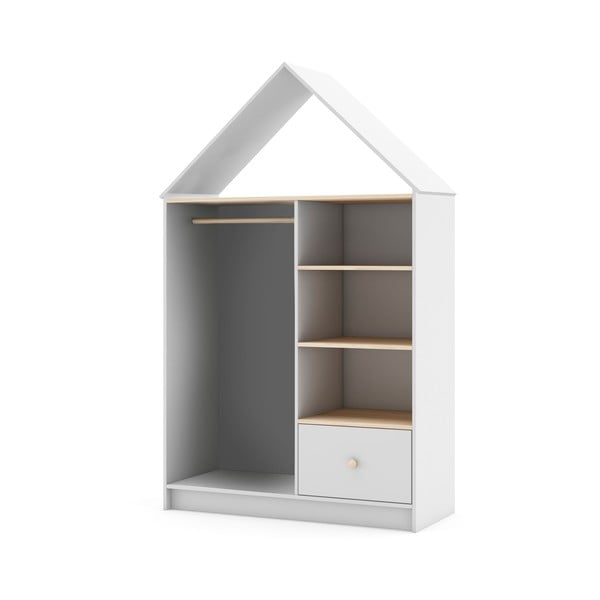 Biała otwarta szafa dziecięca 110x180 cm Estefania – Marckeric-image-4