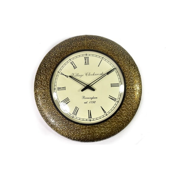 Zegar ścienny z kutego metalu Karnataka, 47 cm