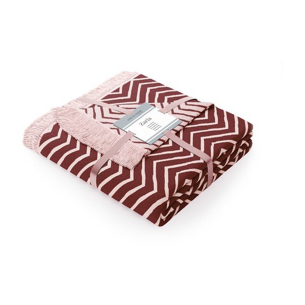 Różowo-fioletowy koc z domieszką bawełny AmeliaHome Twisty, 150x200 cm-image-2