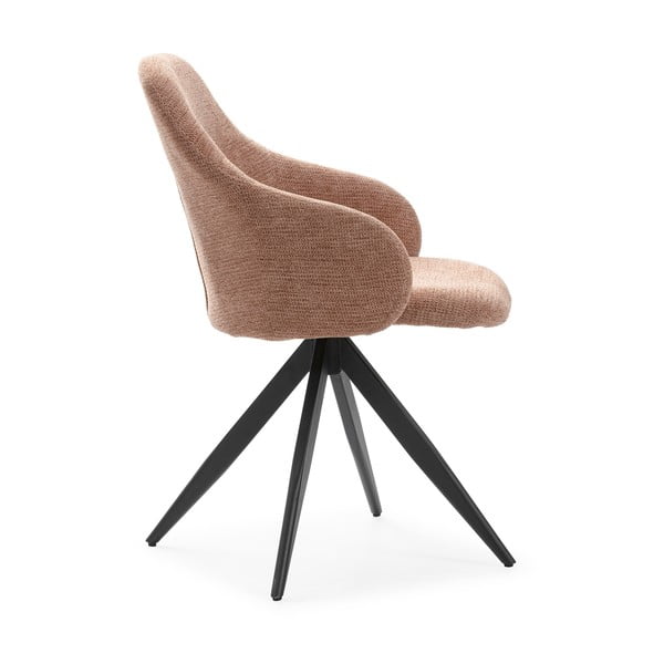 Jasnobrązowe tapicerowane fotele jadalniane zestaw z podłokietnikami 2 szt. Tamara – Marckeric-image-3