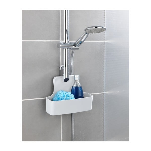 Biała wisząca półka prysznicowa Wenko Barcelona-image-1