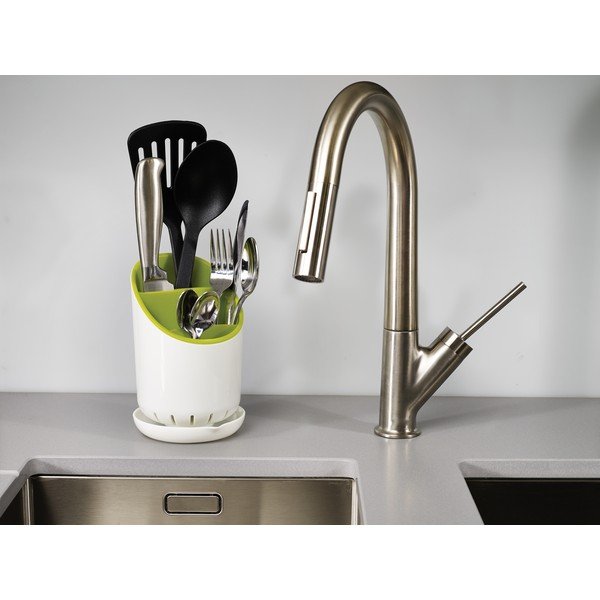 Biało-zielony ociekacz na sztućce i przybory kuchenne Joseph Joseph Dock-image-3