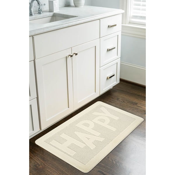 Kremowy dywanik łazienkowy 60x100 cm Happy – Foutastic-image-1