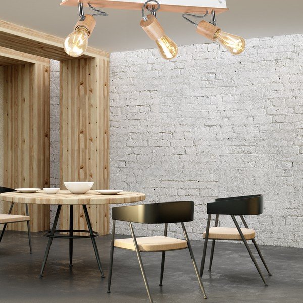 Biało-brązowa lampa sufitowa bez klosza Gustavo – LAMKUR-image-1