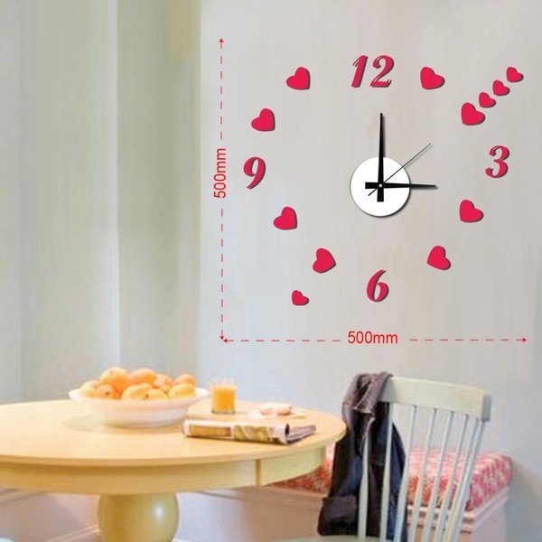 Zegar samoprzylepny Mauro Ferretti Hearts, ⌀ 50 cm-image-1