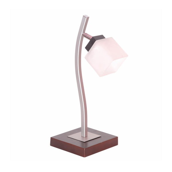 Ciemnobrązowa lampa stołowa ze szklanym kloszem (wys. 45 cm) Dana – LAMKUR