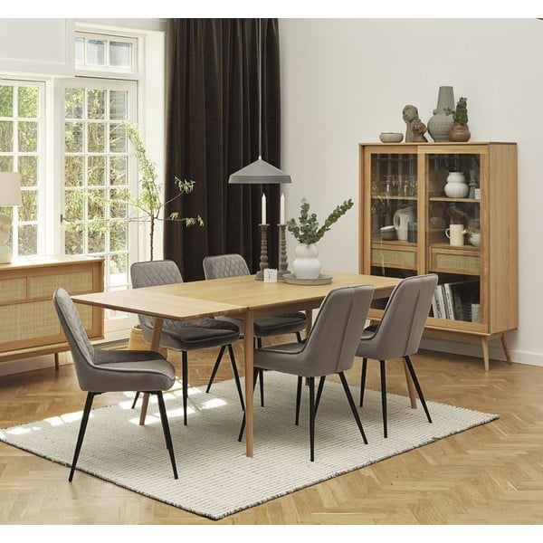 Rozkładany stół z blatem w dekorze dębu w naturalnym kolorze 150x90 cm Barrali – Unique Furniture-image-1