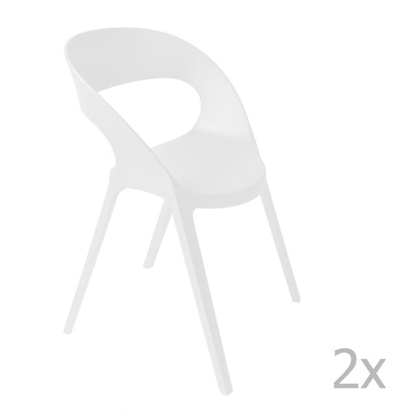 Zestaw 2 białych krzeseł ogrodowych Resol carla