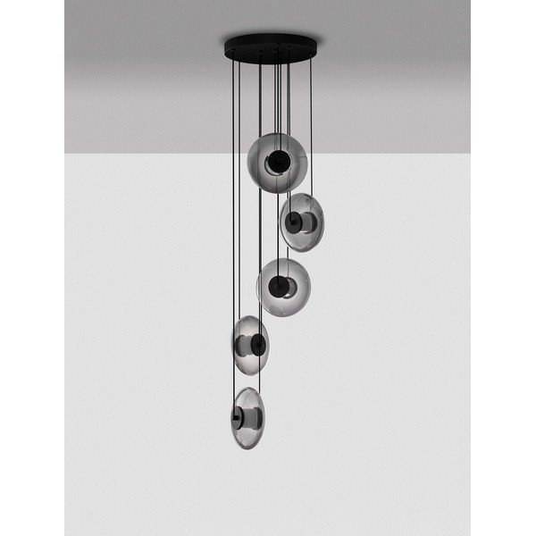Szklana lampa wisząca LED ze ściemniaczem w kolorze matowej czerni ø 40 cm Ballet – Nova Luce-image-4