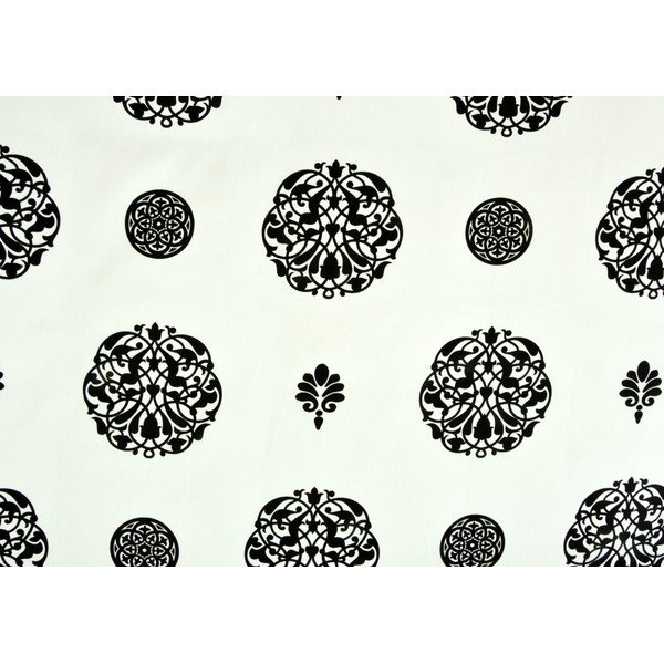Czarno-biała pościel jednoosobowa z satyny bawełnianej 140x200 cm Ornament -image-1