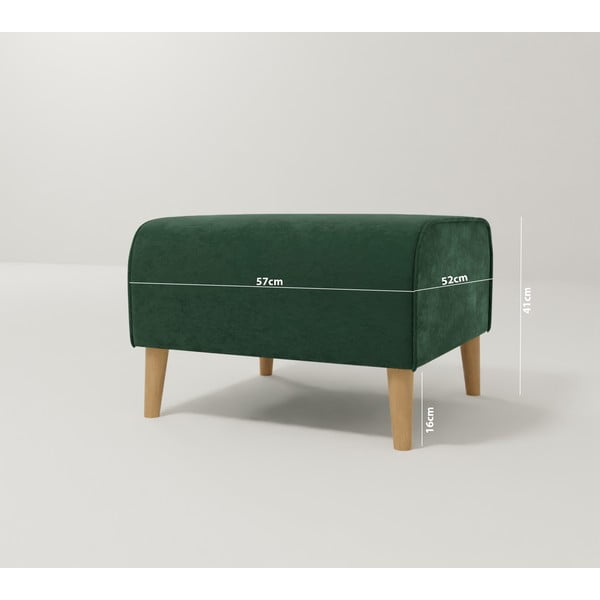 Ciemnozielony aksamitny podnóżek Carole – Ropez-image-3