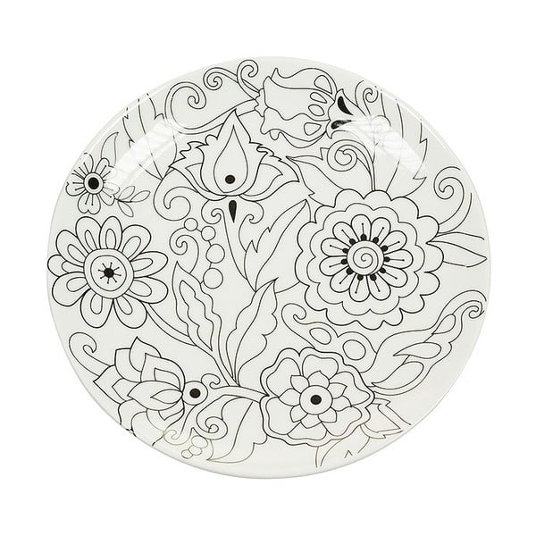 Talerz porcelanowy do ozdobienia Santiago Pons Art & Color Flowers