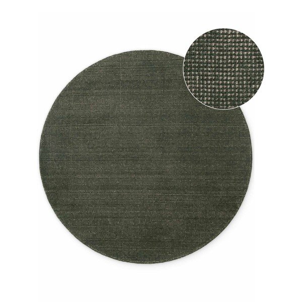 Ciemnozielony wełniany okrągły dywan tkany ręcznie ø 160 cm Greenwich – Ted Baker