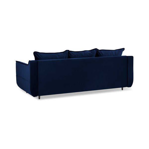 Niebieska aksamitna sofa rozkładana Kooko Home Basso-image-3