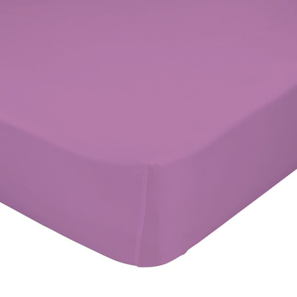 Fioletowe elastyczne prześcieradło HF Living Basic, 180x200 cm