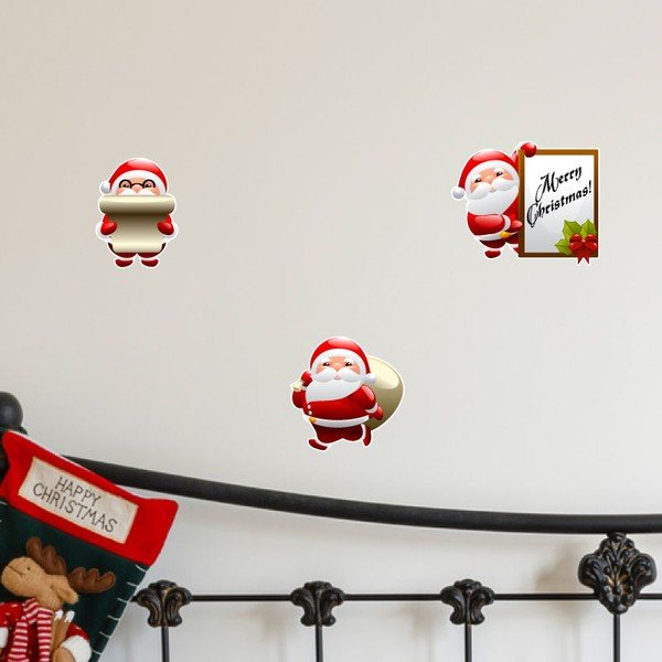 Zestaw 9 naklejek świątecznych Ambiance Funny Santa Claus-image-2