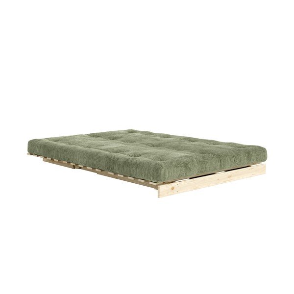 Zielona sztruksowa rozkładana sofa 140 cm Roots – Karup-image-3