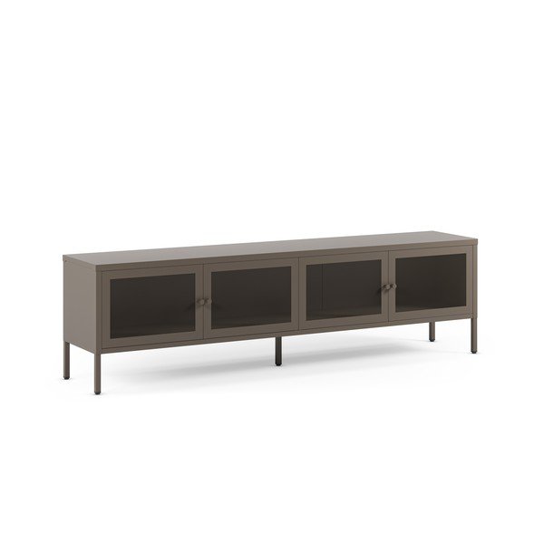 Szara metalowa szafka pod TV 160x50x35 cm Fayna – Marckeric-image-2
