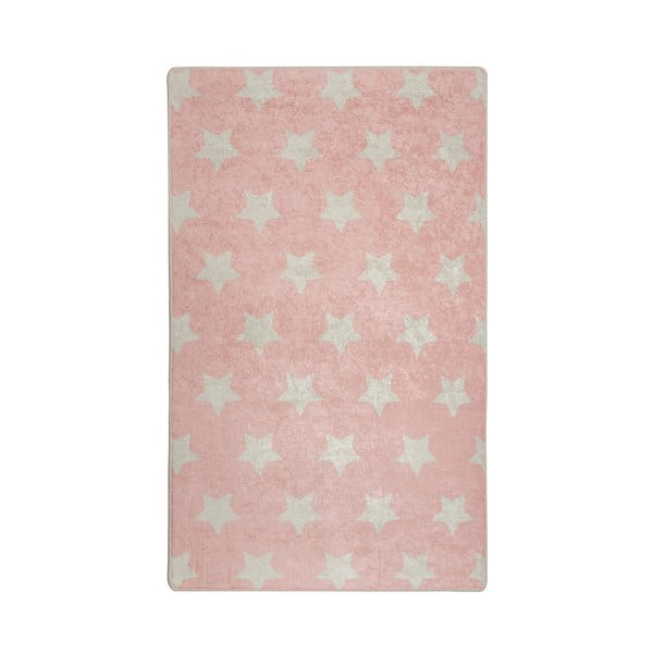Różowy antypoślizgowy dywan dziecięcy Conceptum Hypnose Stars, 140x190 cm