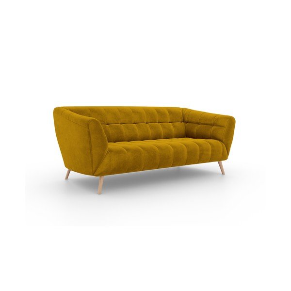 Żółta sofa z aksamitnym obiciem Interieurs 86 Étoile, 210 cm-image-2