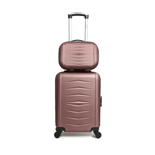 Komplet 2 walizek podróżnych na kółkach w kolorze różowego złota Infinitif Oviedo