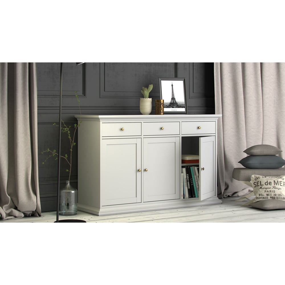 Biała niska komoda 144x92 cm Paris – Tvilum (zdjęcie 3)
