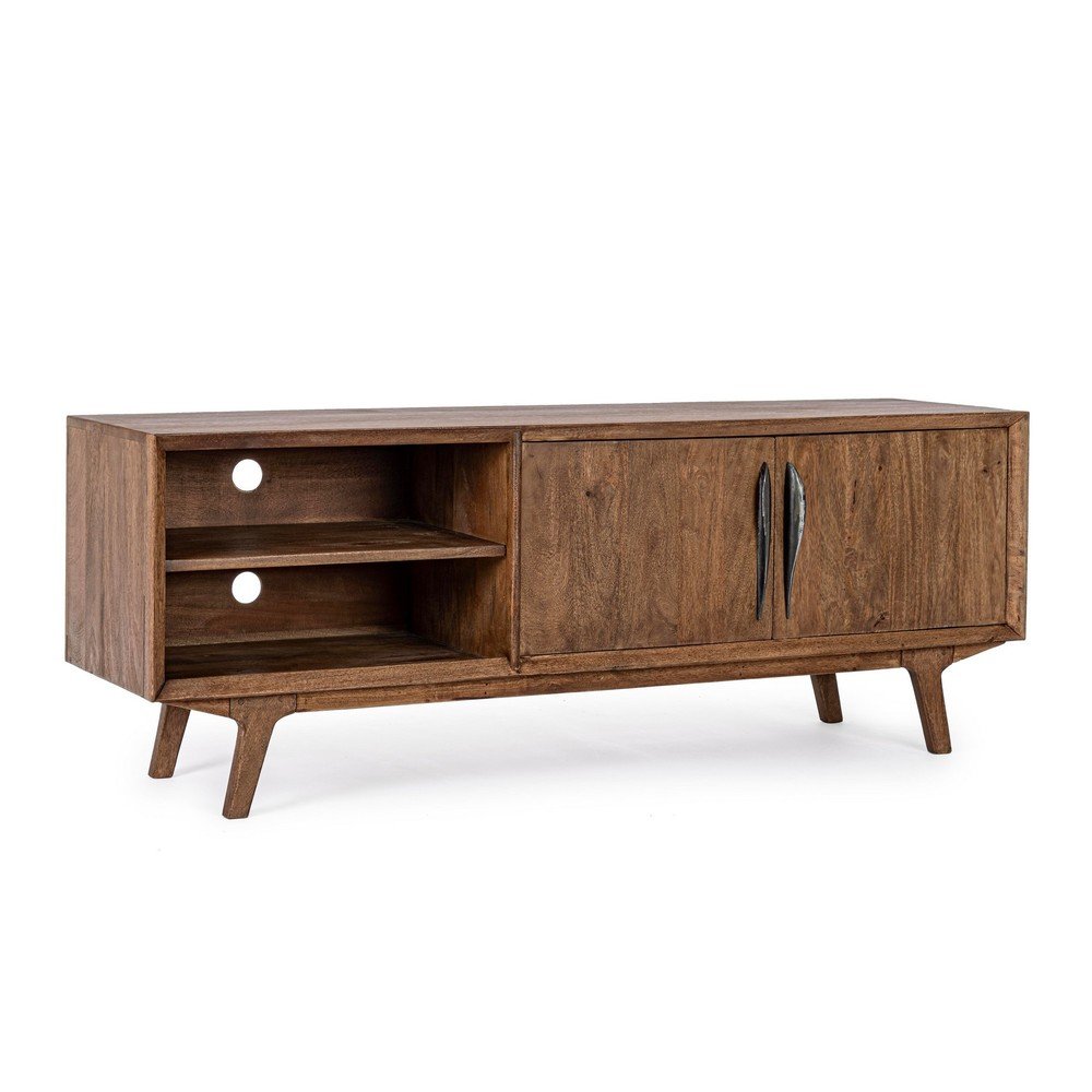 Szafka pod TV z litego drewna mango w naturalnym kolorze 152x55x40 cm Sherman – Bizzotto