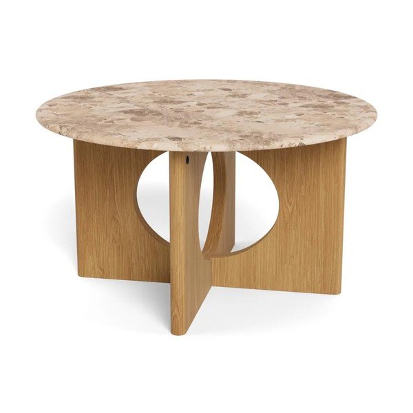 Okrągły stolik z marmurowym blatem w naturalnym kolorze ø 80 cm Foley – Actona-image-4