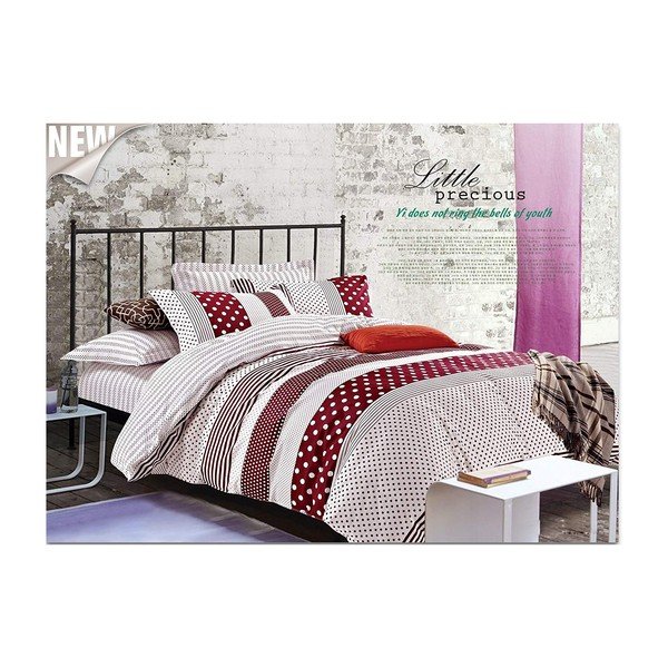 Dwustronna bawełniana pościel dwuosobowa DecoKing Diamond Red Velvet, 200x200 cm-image-1