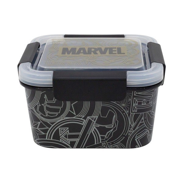 Czarny plastikowy pojemnik śniadaniowy dla dzieci Marvel – STOR-image-2