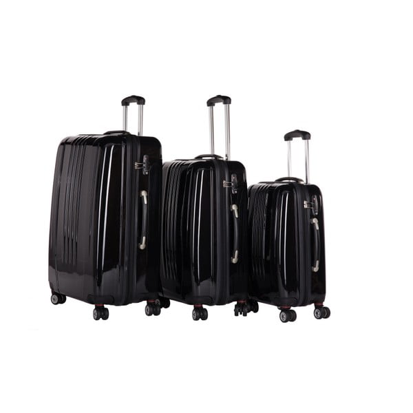 Zestaw 3 czarnych walizek podróżnych Packenger Premium Koffer