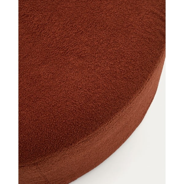 Puf z materiału bouclé w kolorze terakoty Kaeli – Kave Home-image-1