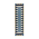 Niebieski wełniany chodnik tkany ręcznie 60x230 cm Kai Wool Border – Flair Rugs