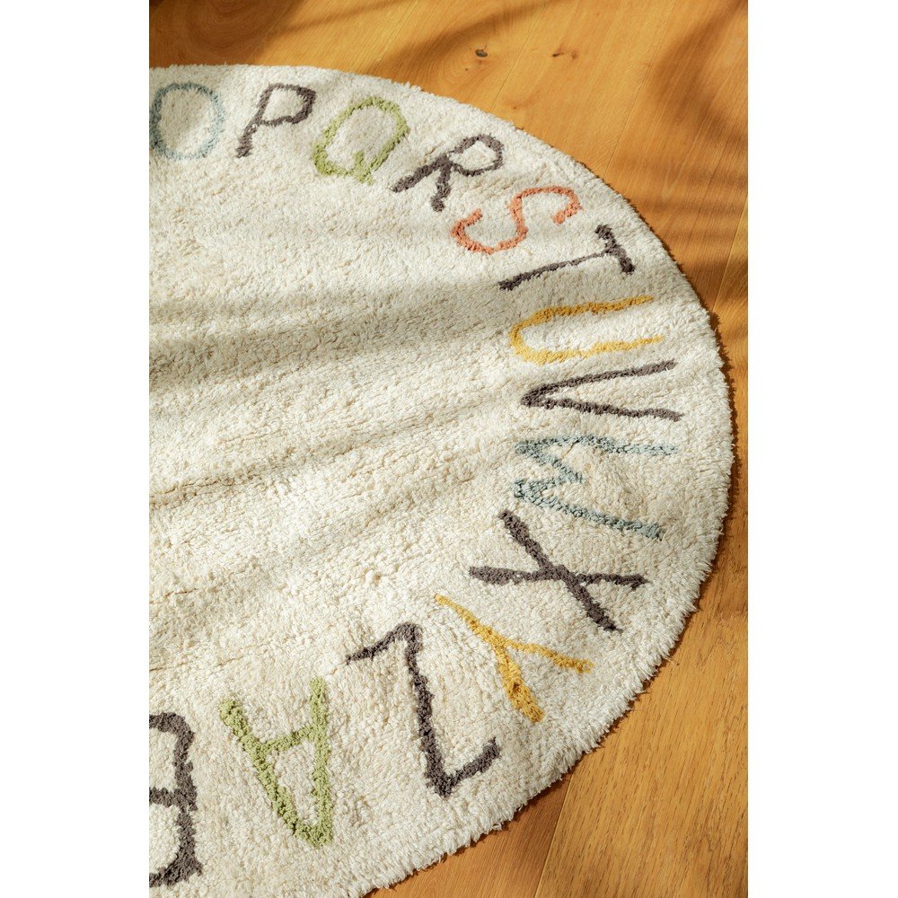 Kremowy bawełniany dziecięcy dywan do zabawy ø120 cm ABC Color and Letters – Lorena Canals (zdjęcie 10)