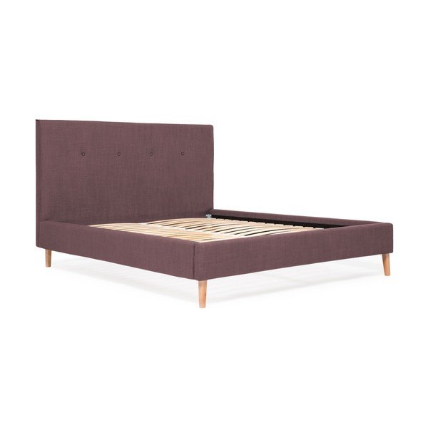 Fioletowe łóżko Vivonita Kent Linen, 200x140 cm-image-1