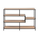 Czarno-naturalny regał w dekorze dębu 114x78 cm Seaford – Actona