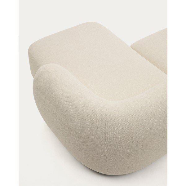 Kremowy narożnik z tkaniny szenilowej (prawostronny/z szezlongiem) Martina – Kave Home-image-1