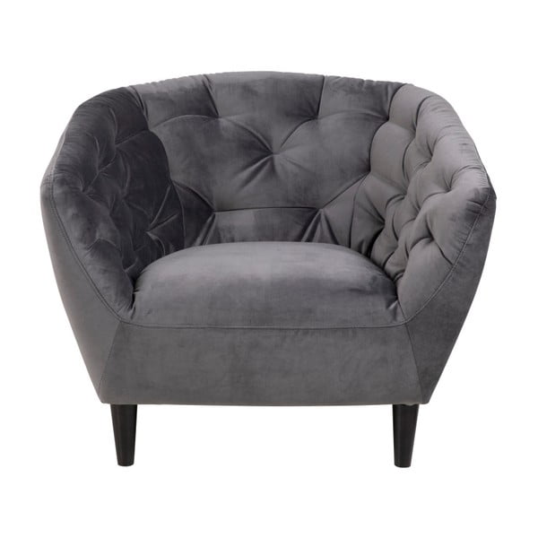 Ciemnoszary aksamitny fotel Actona Ria-image-2