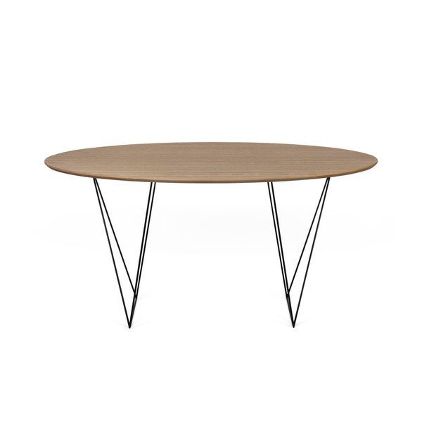 Stół w kolorze orzecha z czarnymi nogami Symbiosis Row, ⌀ 150 cm-image-1