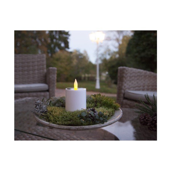 Biała ogrodowa solarna świeczka LED Star Trading Saul, wys. 7,3 cm-image-3