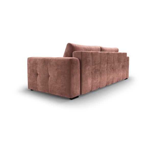 Różowa aksamitna rozkładana sofa Milo Casa Luca-image-3