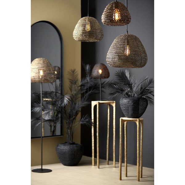 Lampa stojąca w kolorze matowej czerni z metalowym kloszem (wysokość 162 cm) Finou – Light & Living-image-1