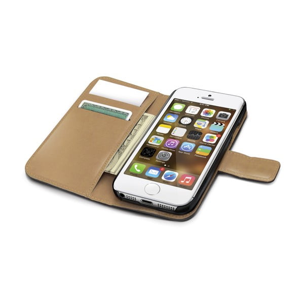 Czarna
  obudowa - portmonetka na karty Celly Wally na Apple iPhone 5/5S/SE
