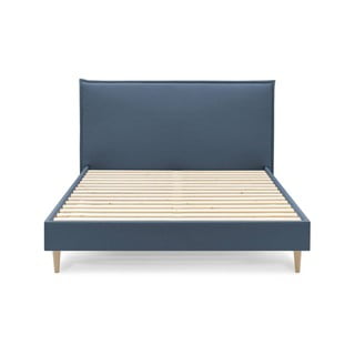 Niebieskie łóżko dwuosobowe Bobochic Paris Sary Light, 160x200 cm