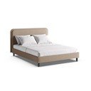 Szarobeżowe tapicerowane łóżko dwuosobowe ze stelażem 180x200 cm Aveline – Micadoni 