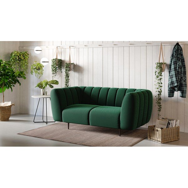 Ciemnozielona aksamitna sofa Ghado Shel, 170 cm-image-1