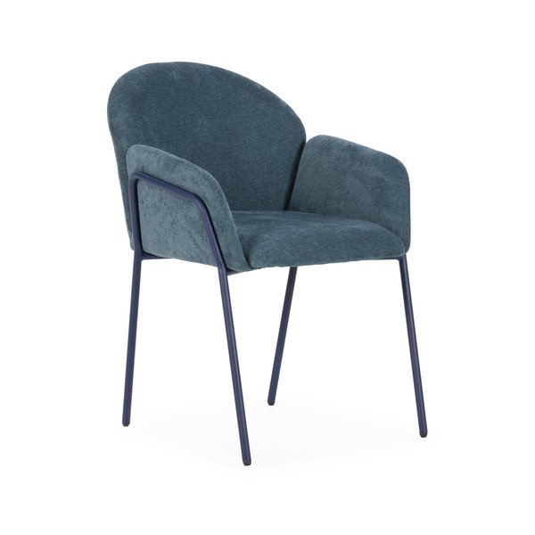 Niebieskie tapicerowane fotele jadalniane zestaw 2 szt. Aslin – MOME