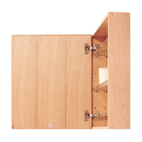 Lustro ze schowkiem z drewna dębowego Wireworks Mezza, 45x55 cm-image-1