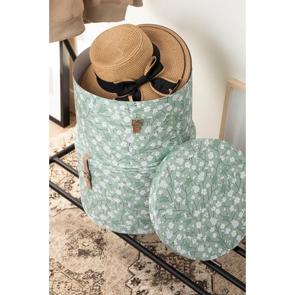 Jasnozielone kartonowe pojemniki zestaw 2 szt. z pokrywką ø 37,5x25,5 cm Rut Paper Laminate – Bigso-image-3